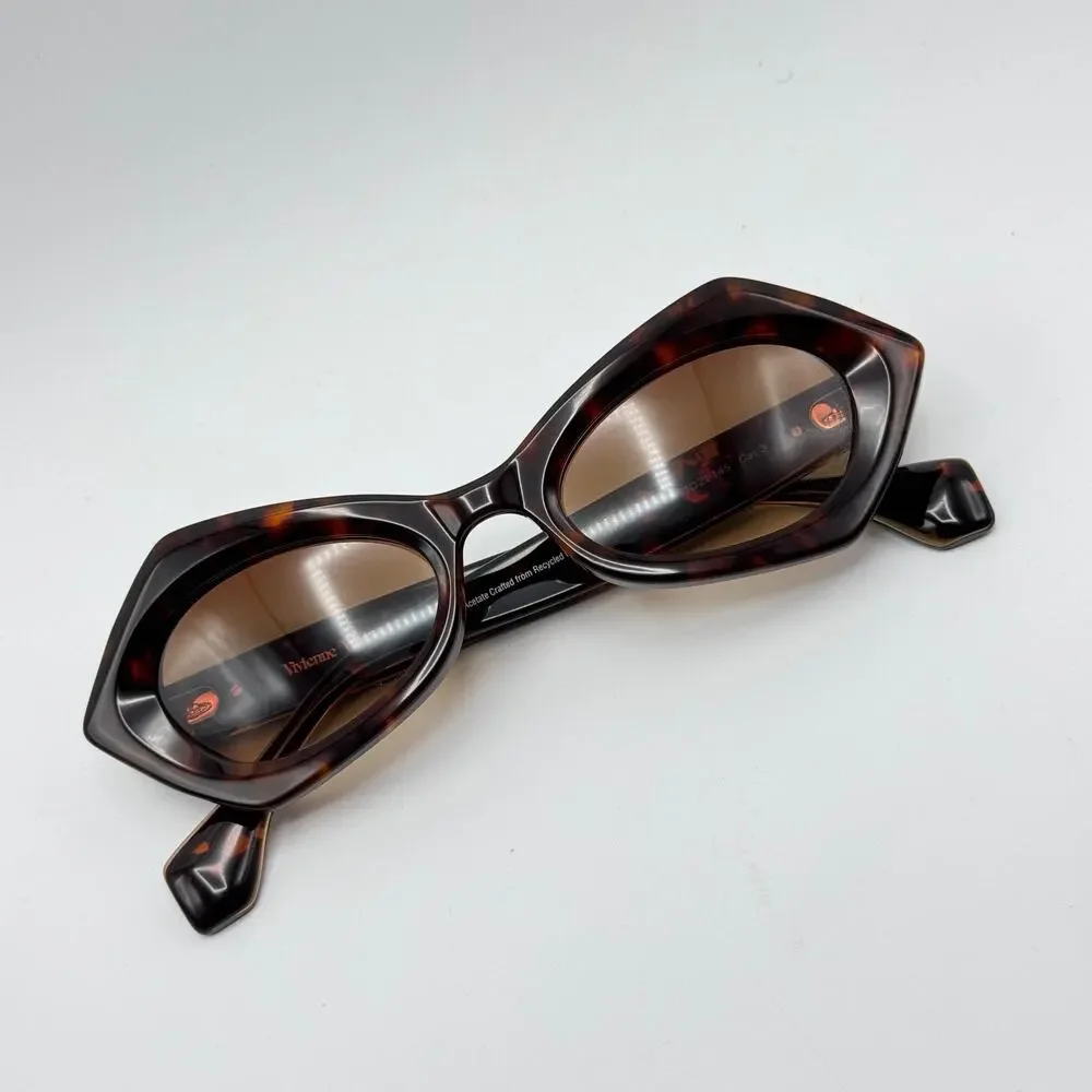 Vivienne Westwood Sunglasses VW5129 110 Havana Cat Eye Frame Brown Gradient Lens